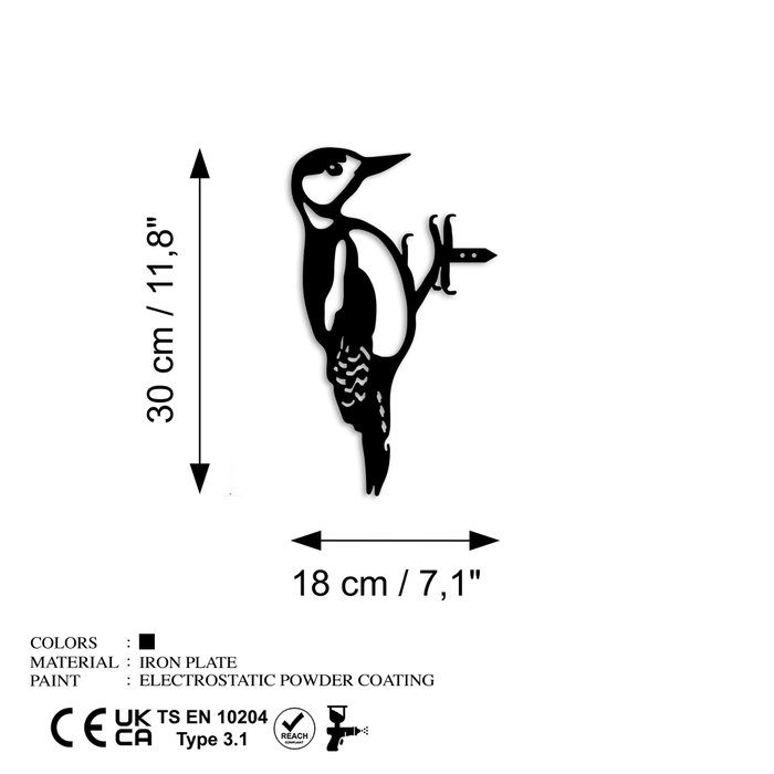 Aberto Design Bird On The Branch 01 - Negro